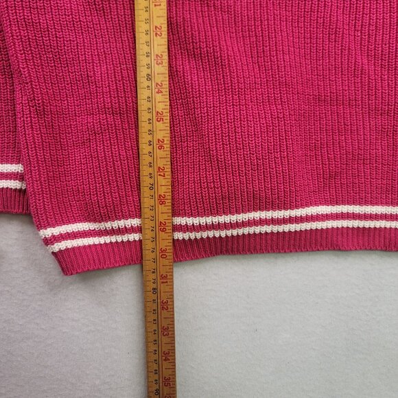 92 Vintage Levis Dockers Nantucket Sweater Pink V-Neck M USA Schoolgirl Academia - Picture 10 of 11